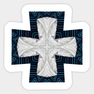 Crisscross Blue Sticker